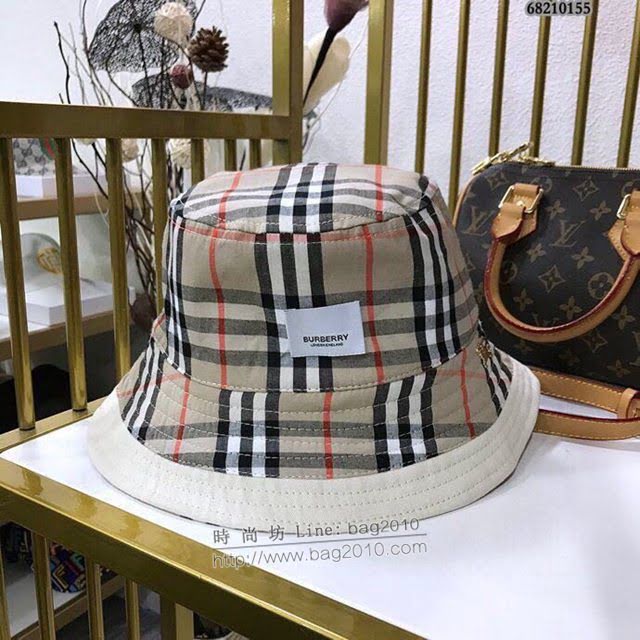 Burberry男女同款帽子 巴寶莉格子漁夫帽遮陽帽  mm1056
